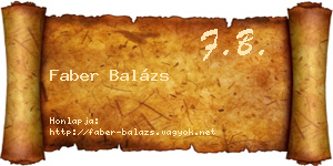 Faber Balázs névjegykártya